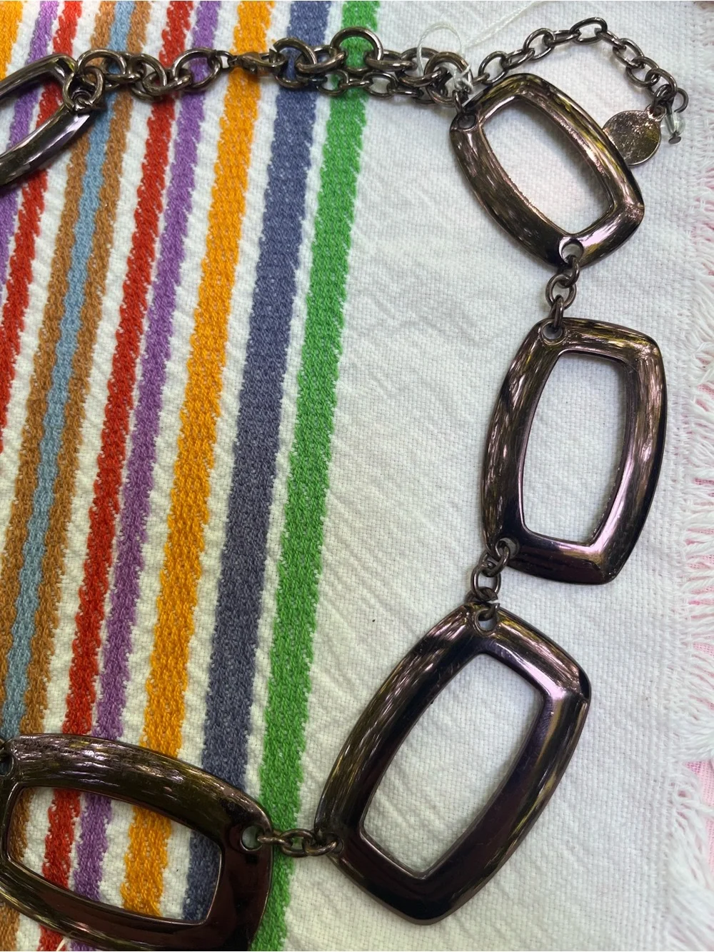Y2K Vintage Signed Chunky Purple Metallic Collar Necklace
